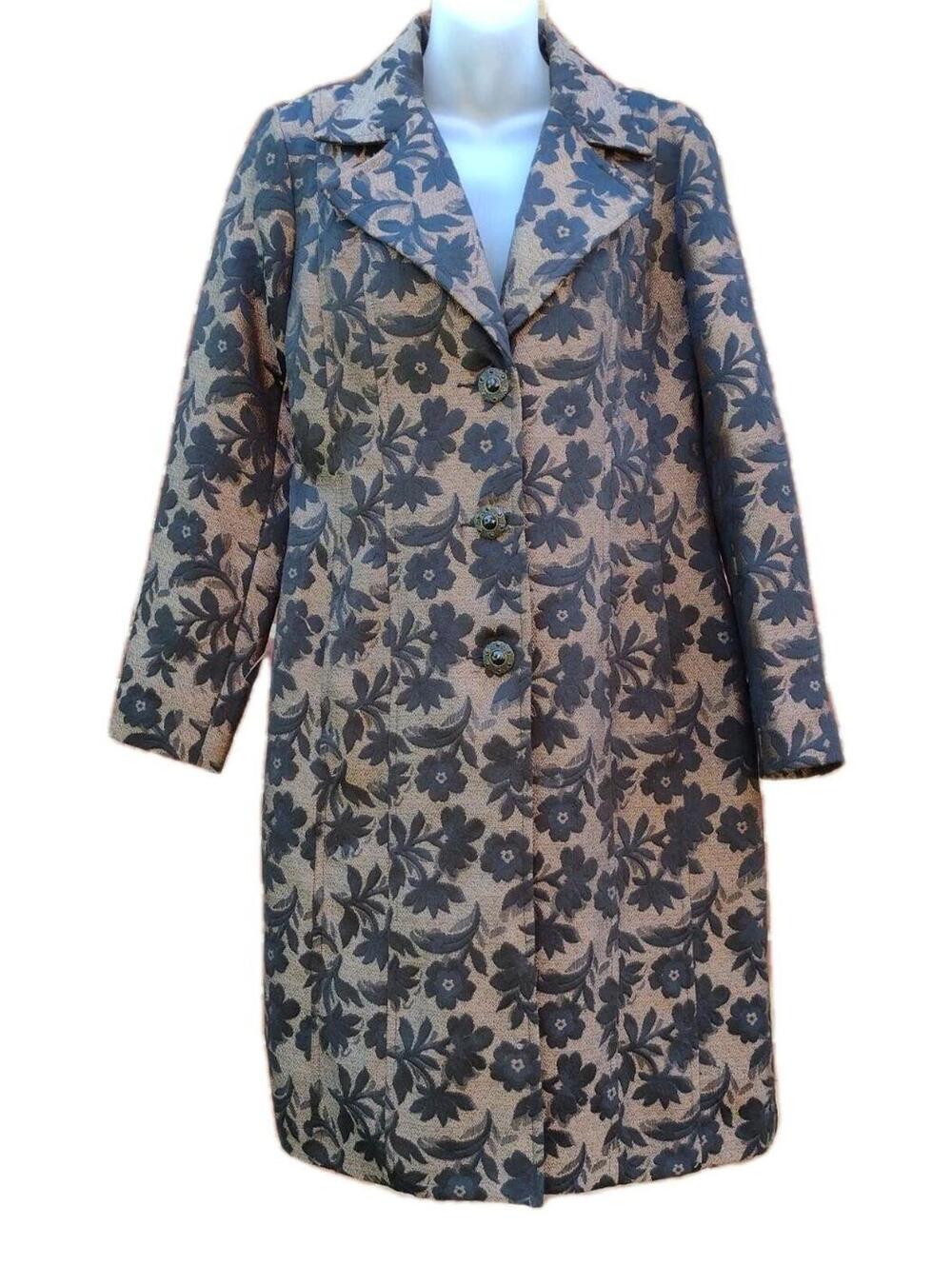 Vintage Style Floral Jacquard Opera Coat Boho Gothic Steampunk Women's M/L